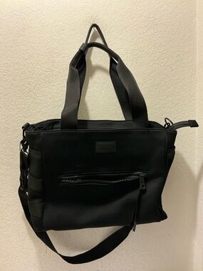Dagne Dover Black Baby Bag Tote Wade Diaper Bag Tote Satchel  Neoprene